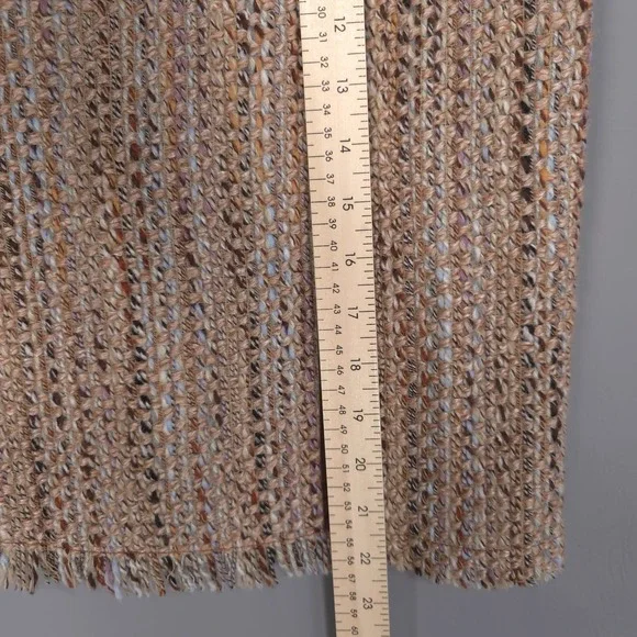 ALBERTA FERRETI ITALY‎ MADE Women's Skirt 6 VIRGIN WOOL Blend Knit Straight Tan